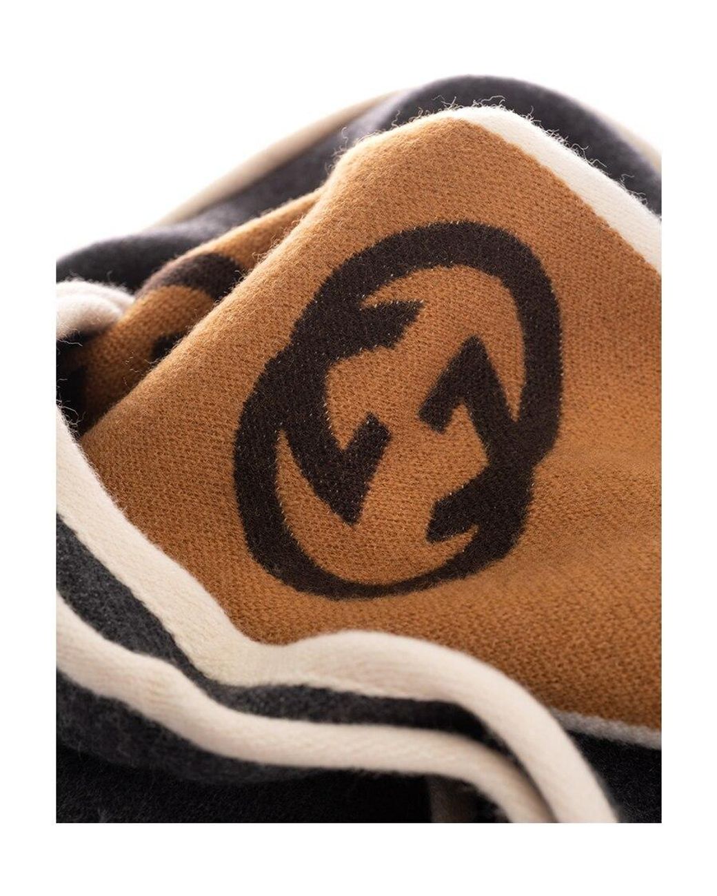 Gucci White Two-Color Logo Scarf for men