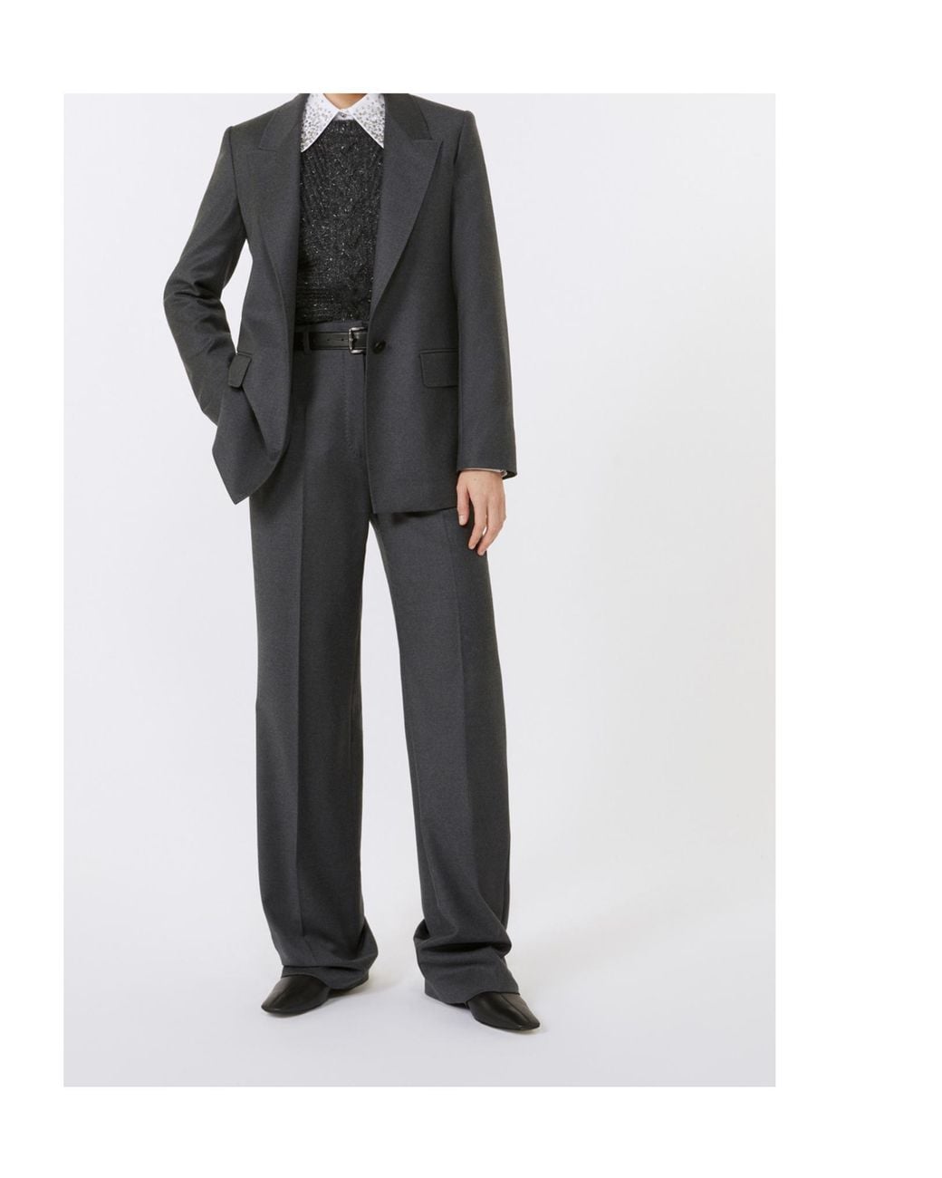 Max Mara Gray Studio Lambro Regular Fit Tailored Trousers