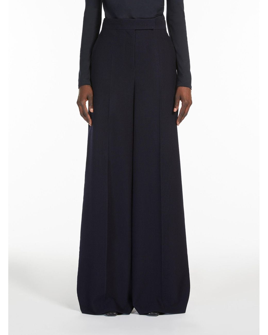 Max Mara Blue Wide-Leg Trousers