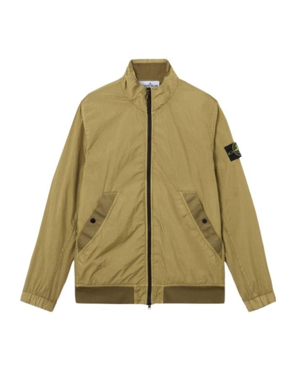 Stone Island Green Stand Collar Jacket With Wind Resistance And Anti-Drop for men