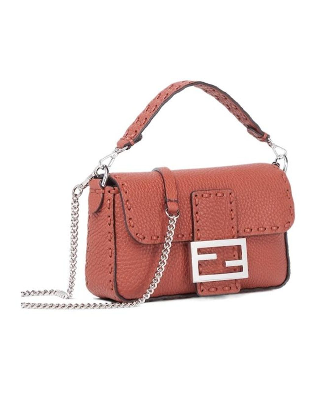 Fendi Red Baguette Mini Shoulder Bag