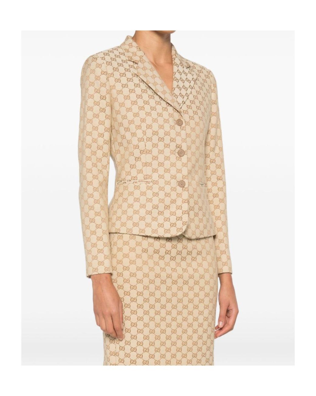 Gucci Natural Monogram Tailored Blazer