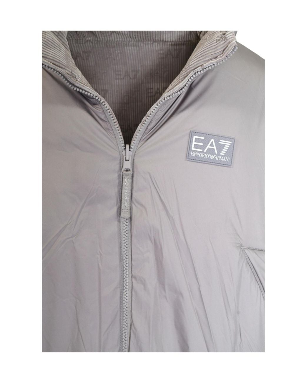 EA7 Gray Reversible Zip-Up Jacket for men