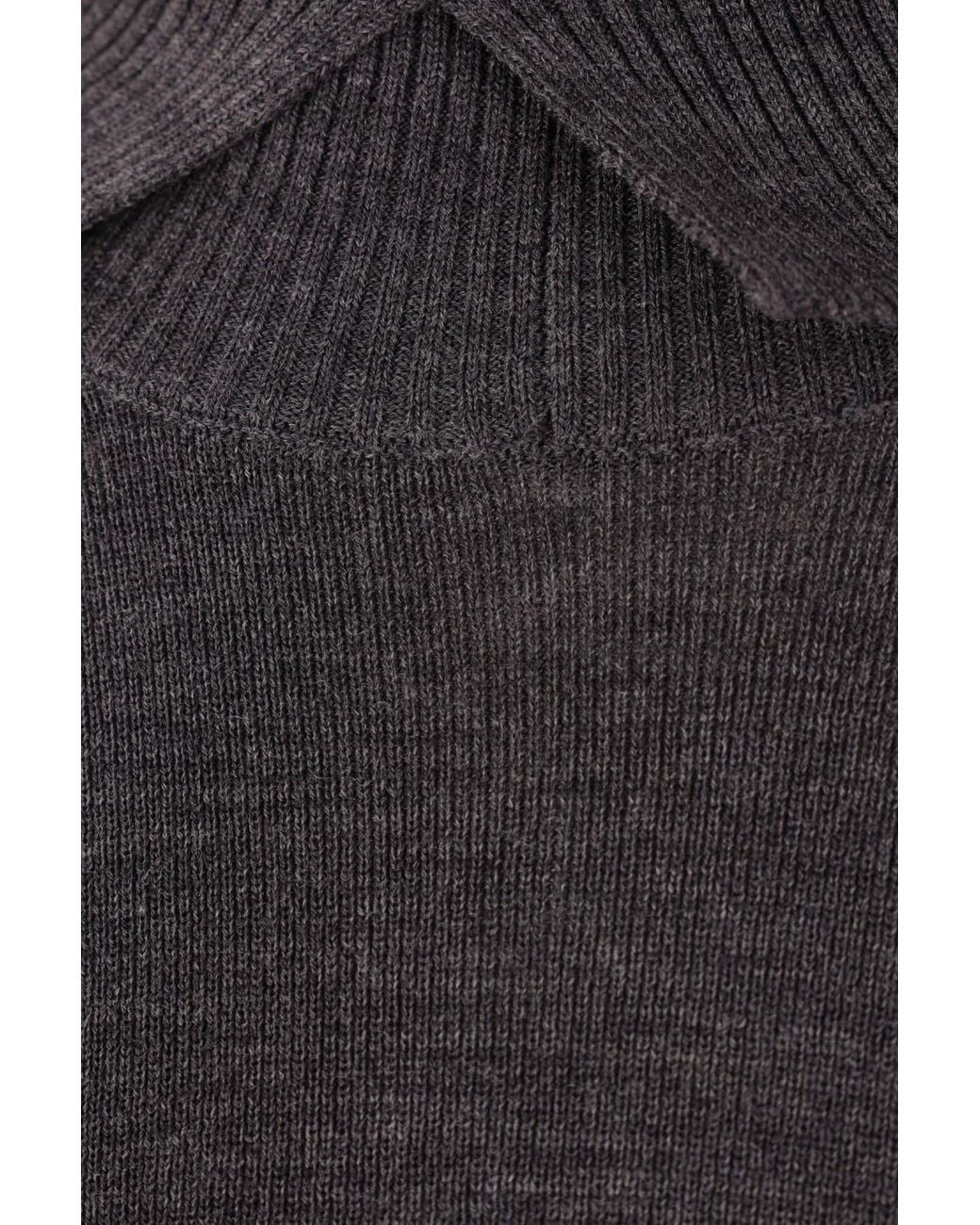 Burberry Black High-Neck Wool Knit Sweater