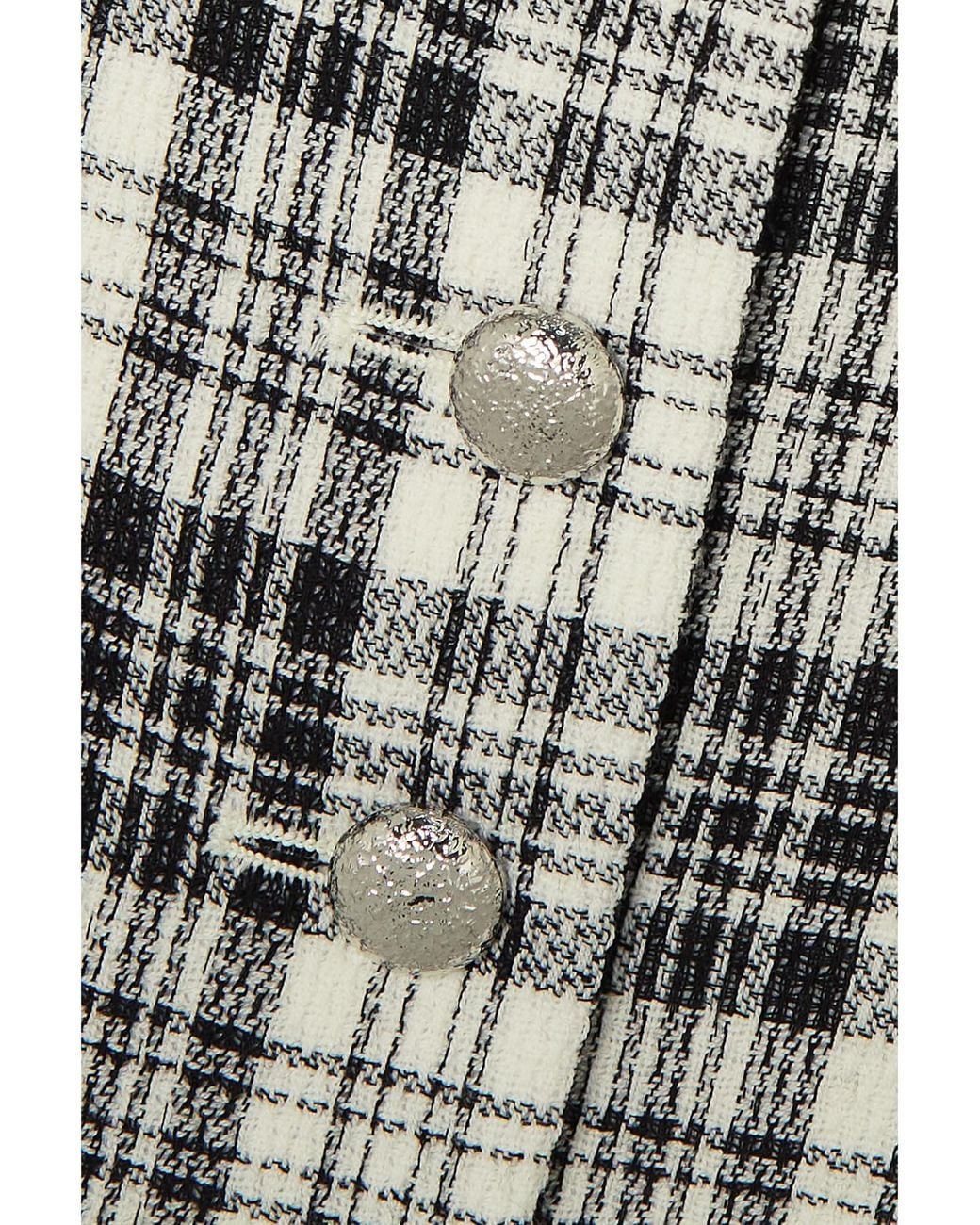Alessandra Rich Gray And- Check Short Jacket