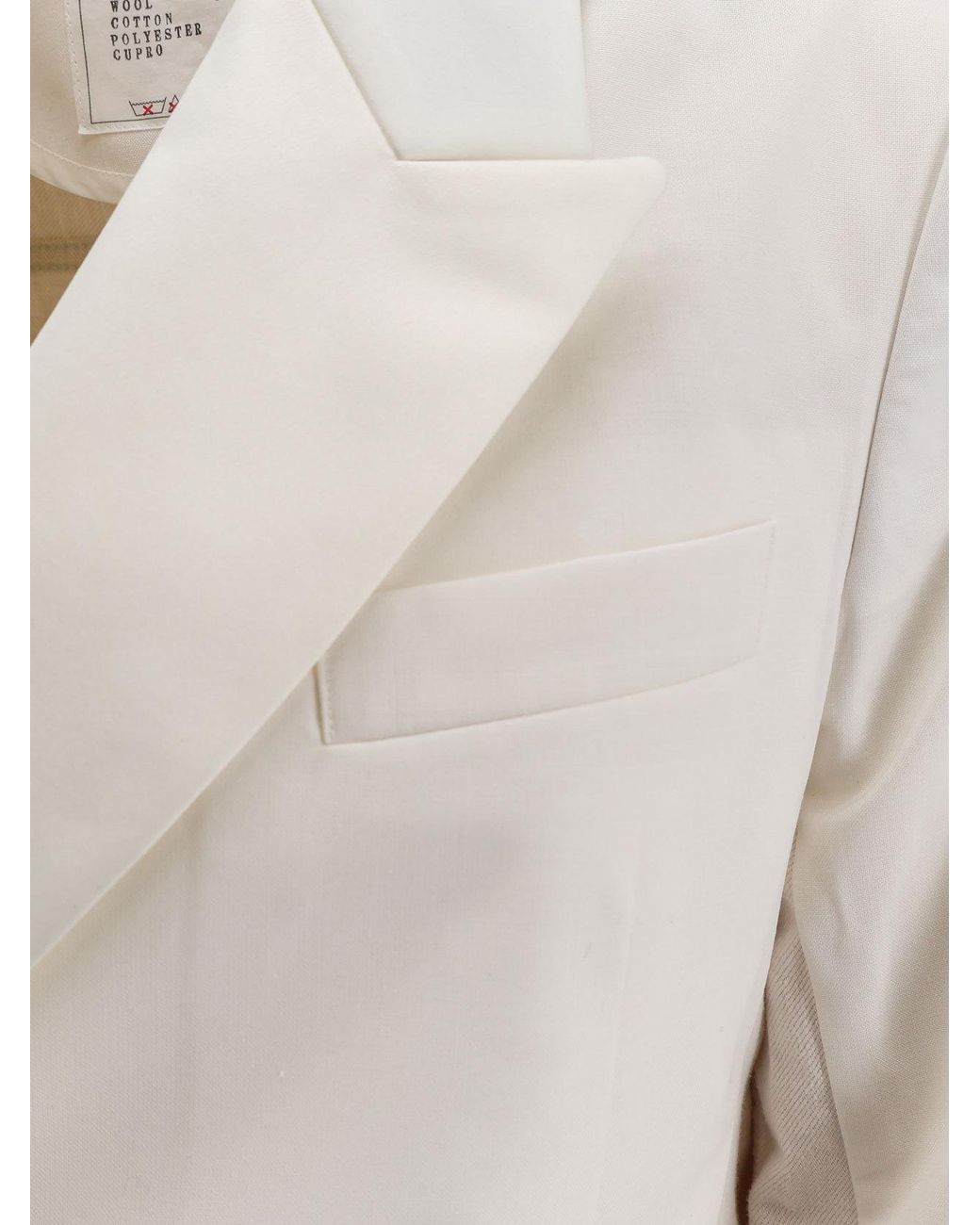 Sacai White Double-Breasted Blazer