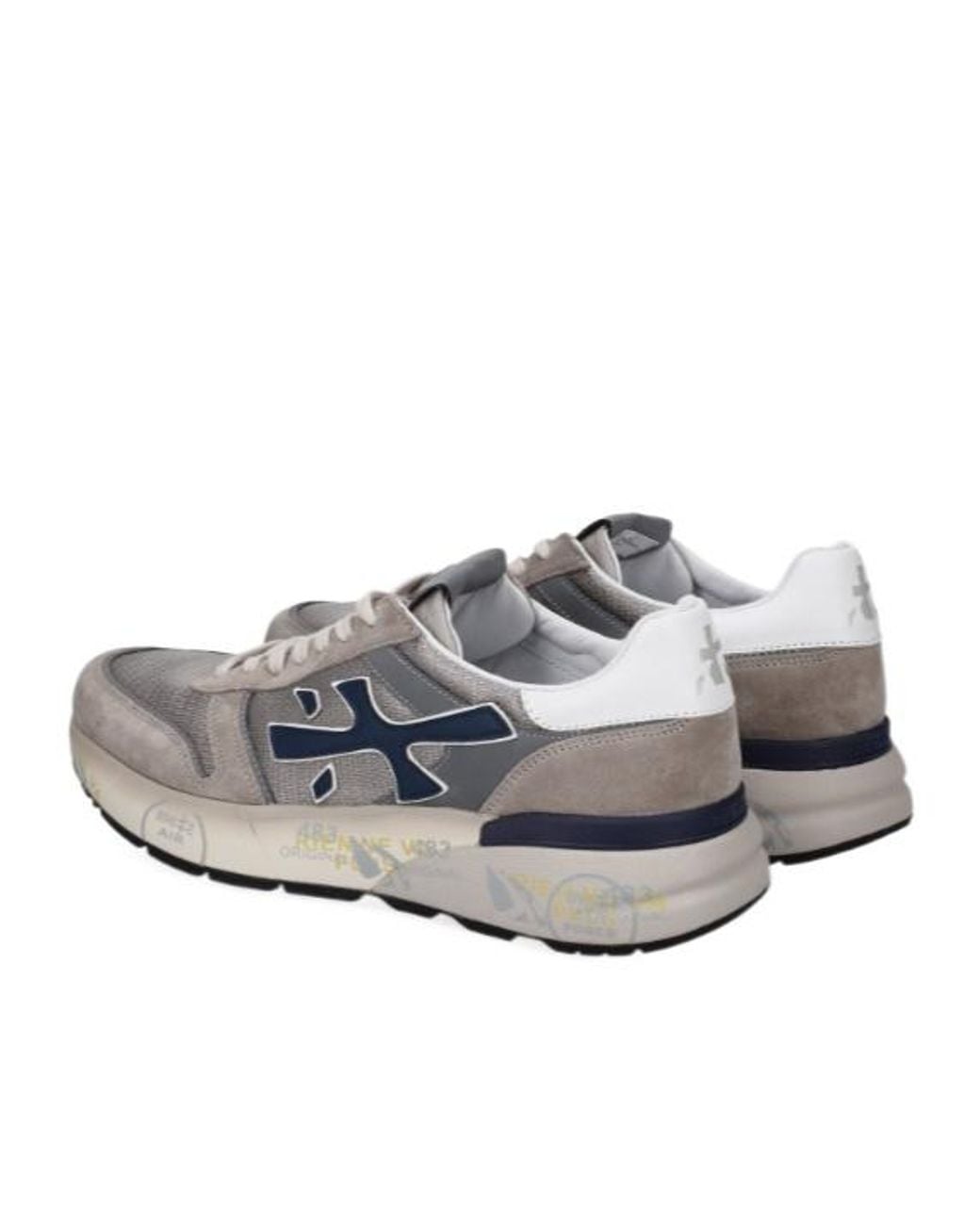 Premiata Gray Round-Toe Sneakers for men