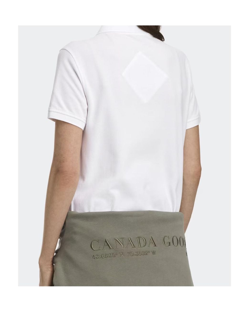 Canada Goose White Button Polo Shirt