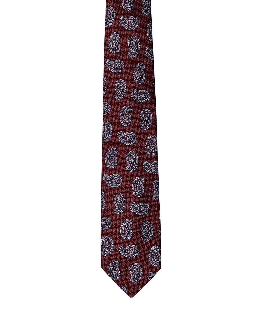 Etro White Pattern Printed Pointed-Tip Tie for men
