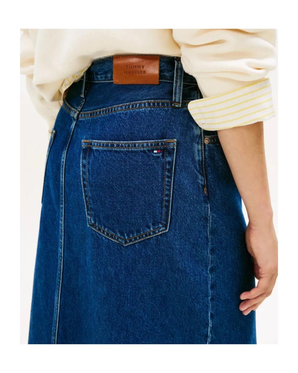 Tommy Hilfiger Blue Emi Midi Skirt
