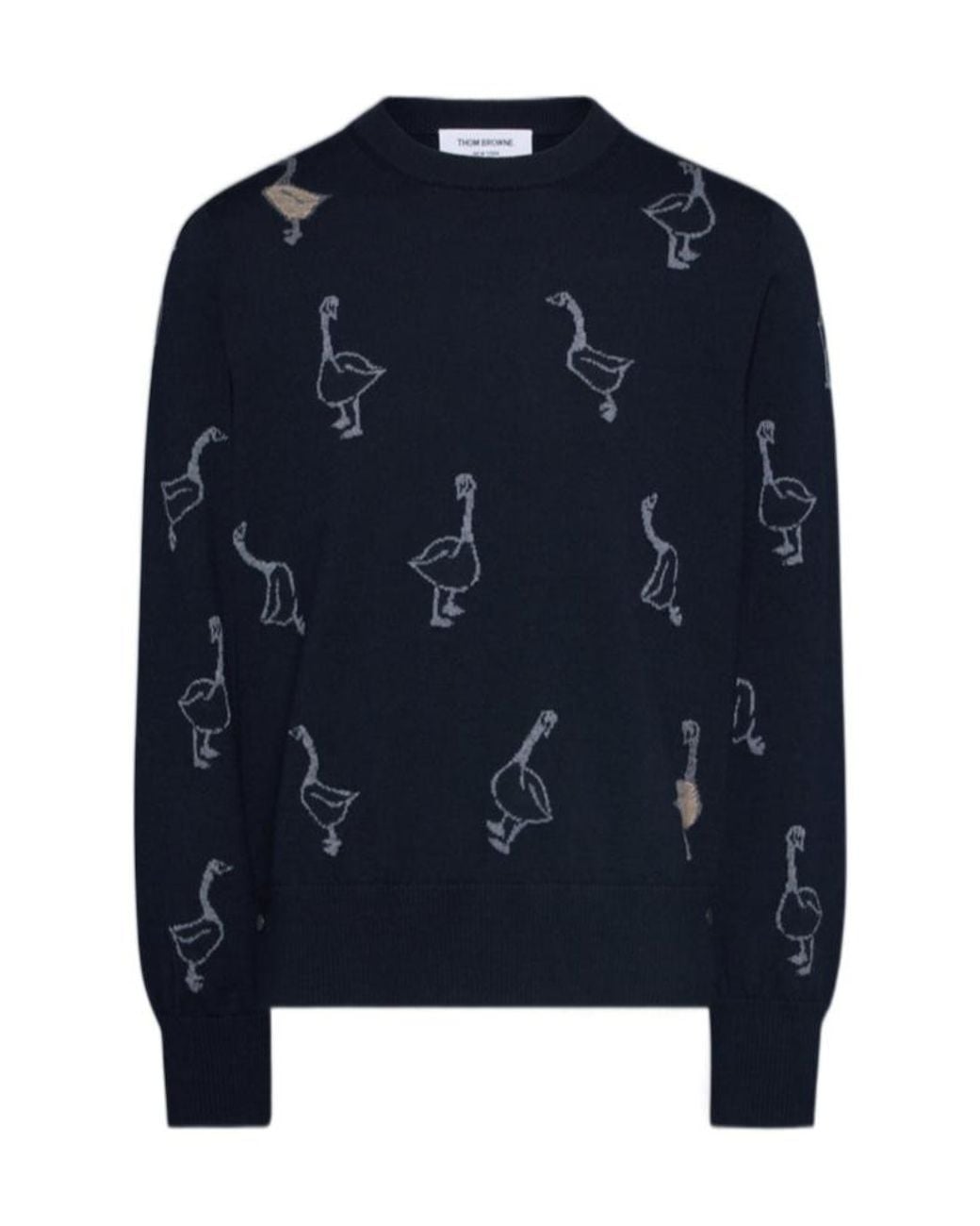 Thom Browne Blue Long-Sleeved Crewneck Jumper for men