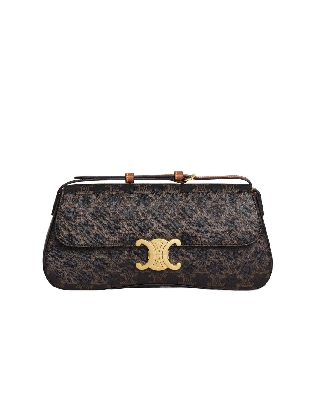 【CELINE】TRIOMPHE MEDIUM LOLA BAG CELINE Shiny Calfskin Medium Lola Bag Black 1546454