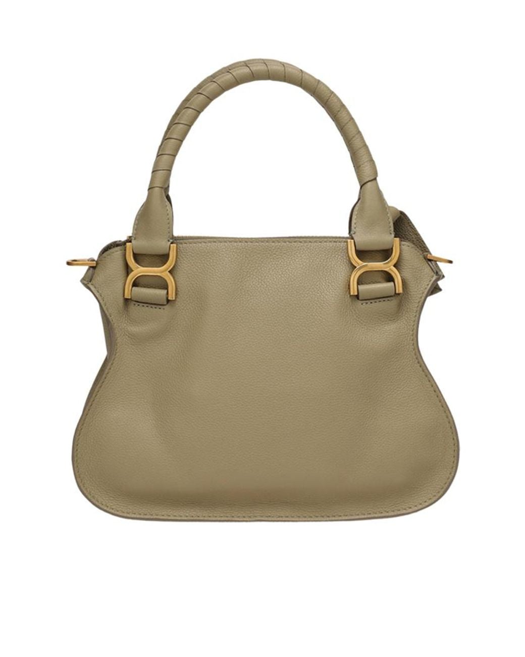 Chloé Brown Marcie Logo Shoulder Bag