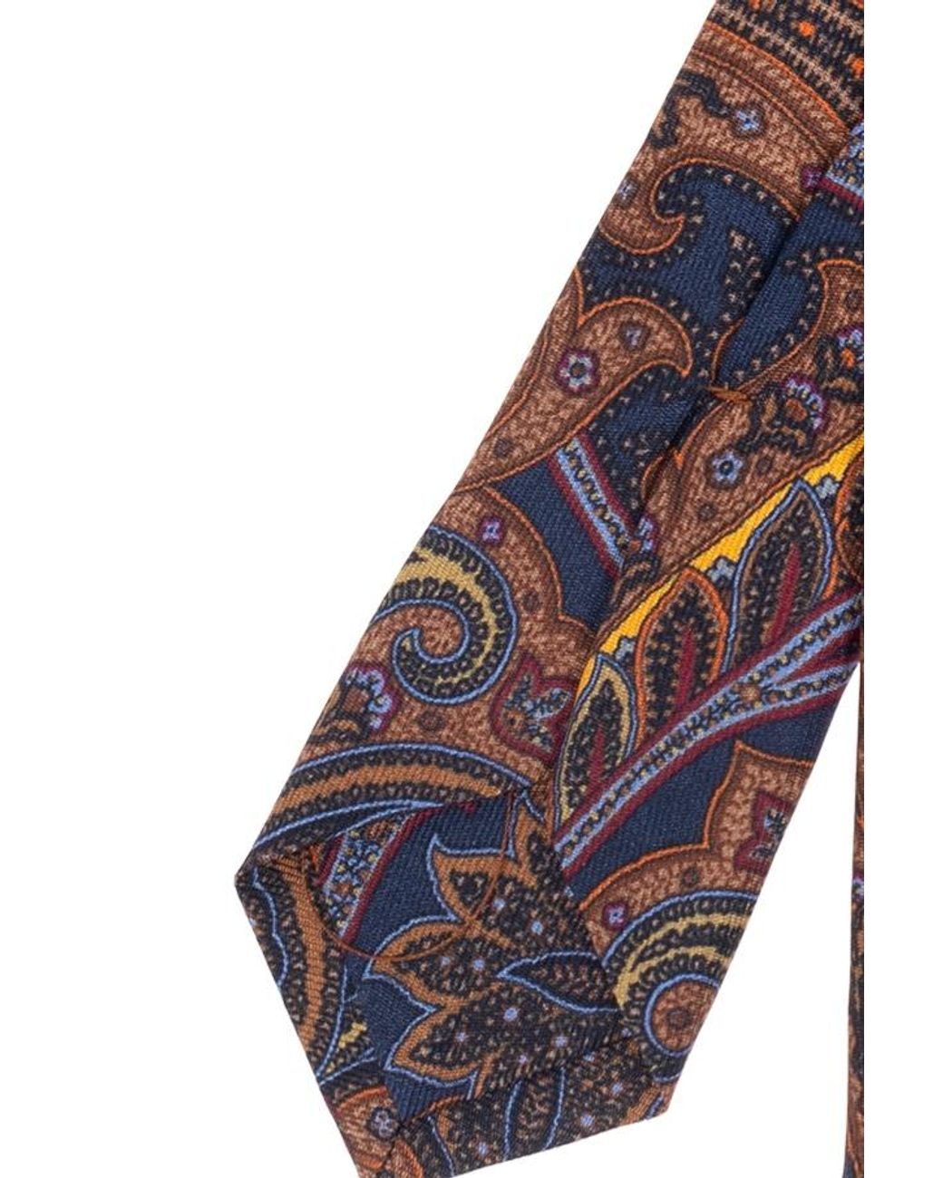 Etro Purple Paisley Printed Pointed-Tip Tie for men