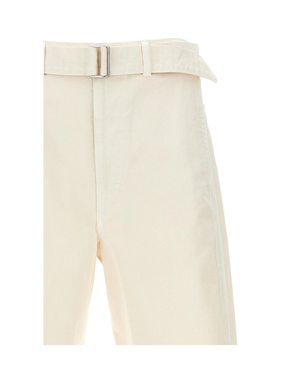 Lemaire White Twisted Belted Straight-Leg Trousers