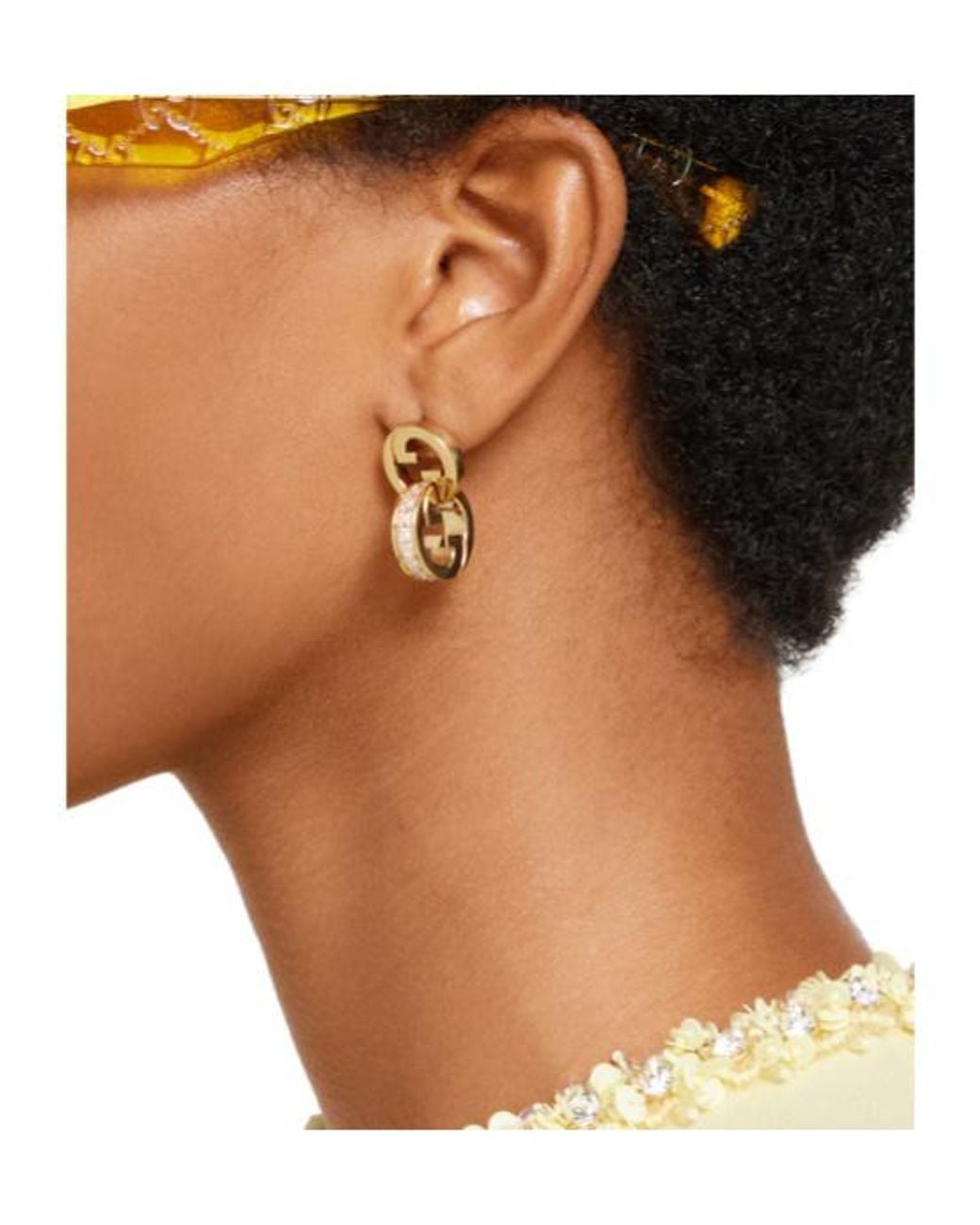 Gucci Metallic Blondie Intertwined Embellished Earrings