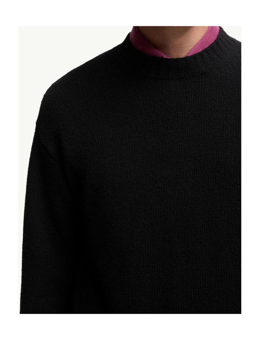 Moncler Black Wool Cashmere Blend Sweater for men