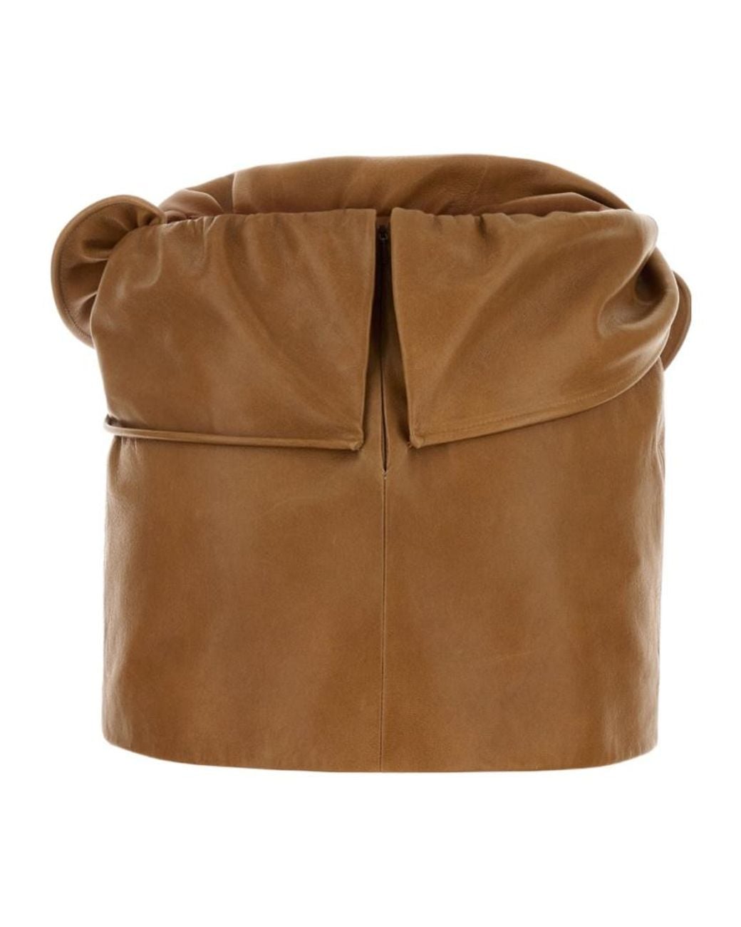 Magda Butrym Brown Draped Leather Mini Skirt