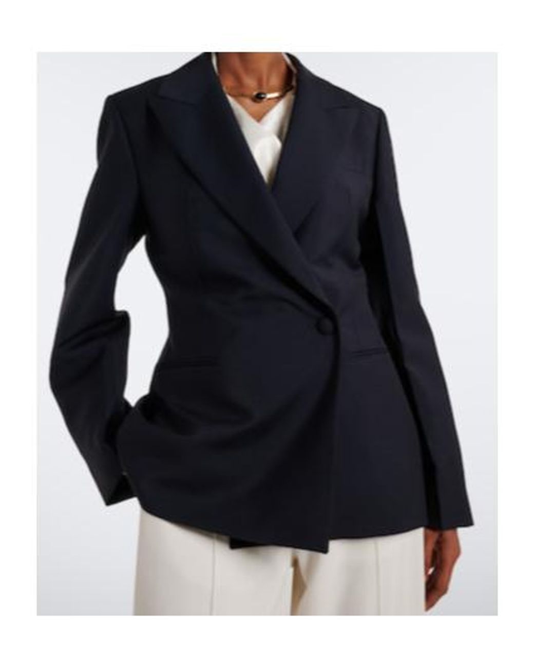 Rohe Blue Double-Breasted Wool And Mohair Blazer