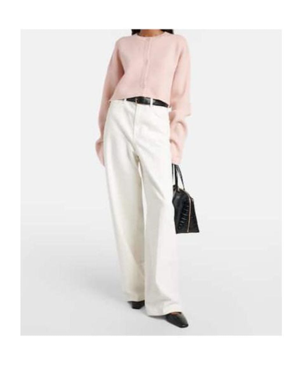 Totême Pink Cropped Wool-Blend Cardigan