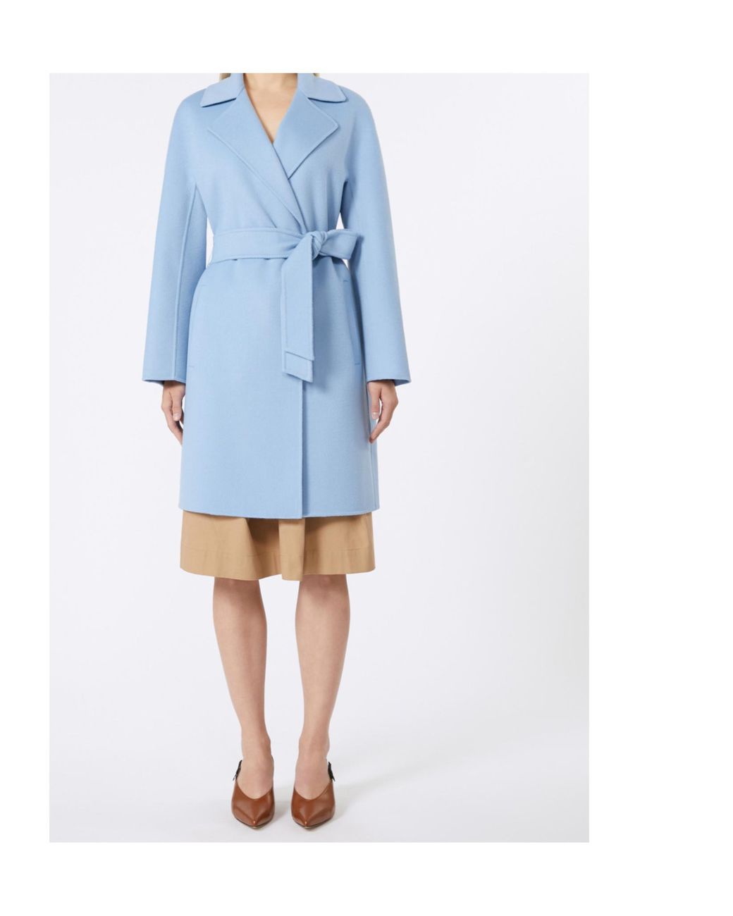 Max Mara Blue Studio Ajaccio Belted Coat