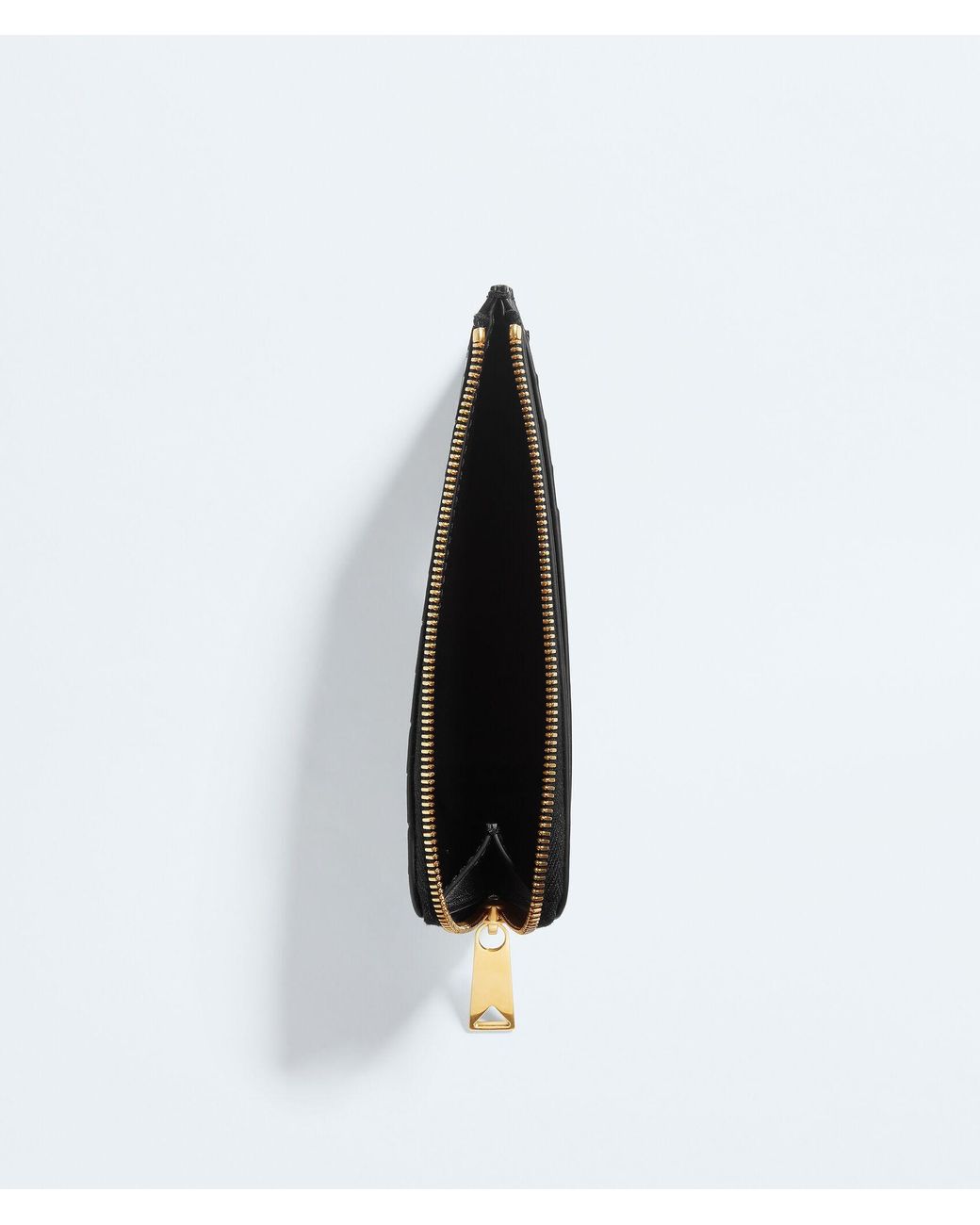 Bottega Veneta Black Intrecciato L-Zipped Card Case