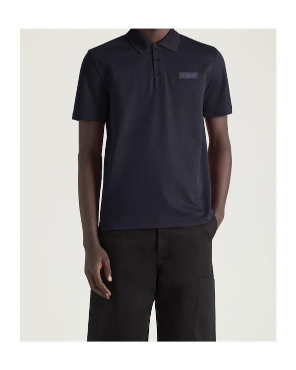 Givenchy Blue Logo Patch Short-Sleeved Polo Shirt for men