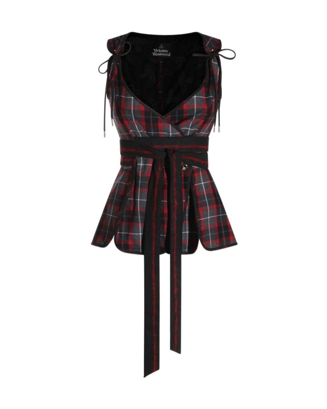 Vivienne Westwood Black Sleeveless Checked Top