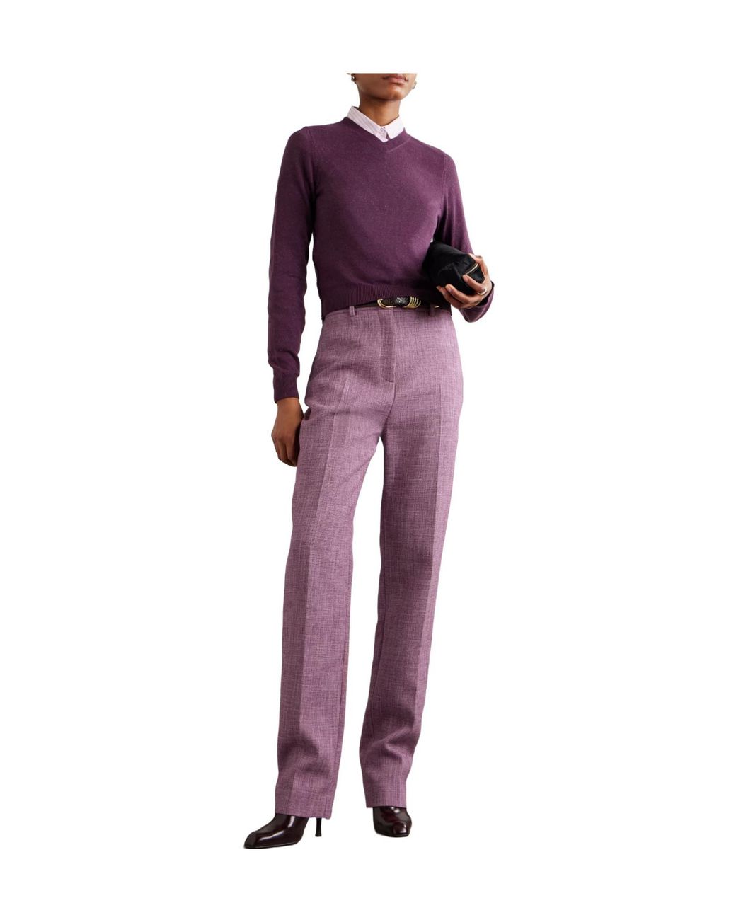 Calvin Klein Purple Cotton-Blend Skinny Pants