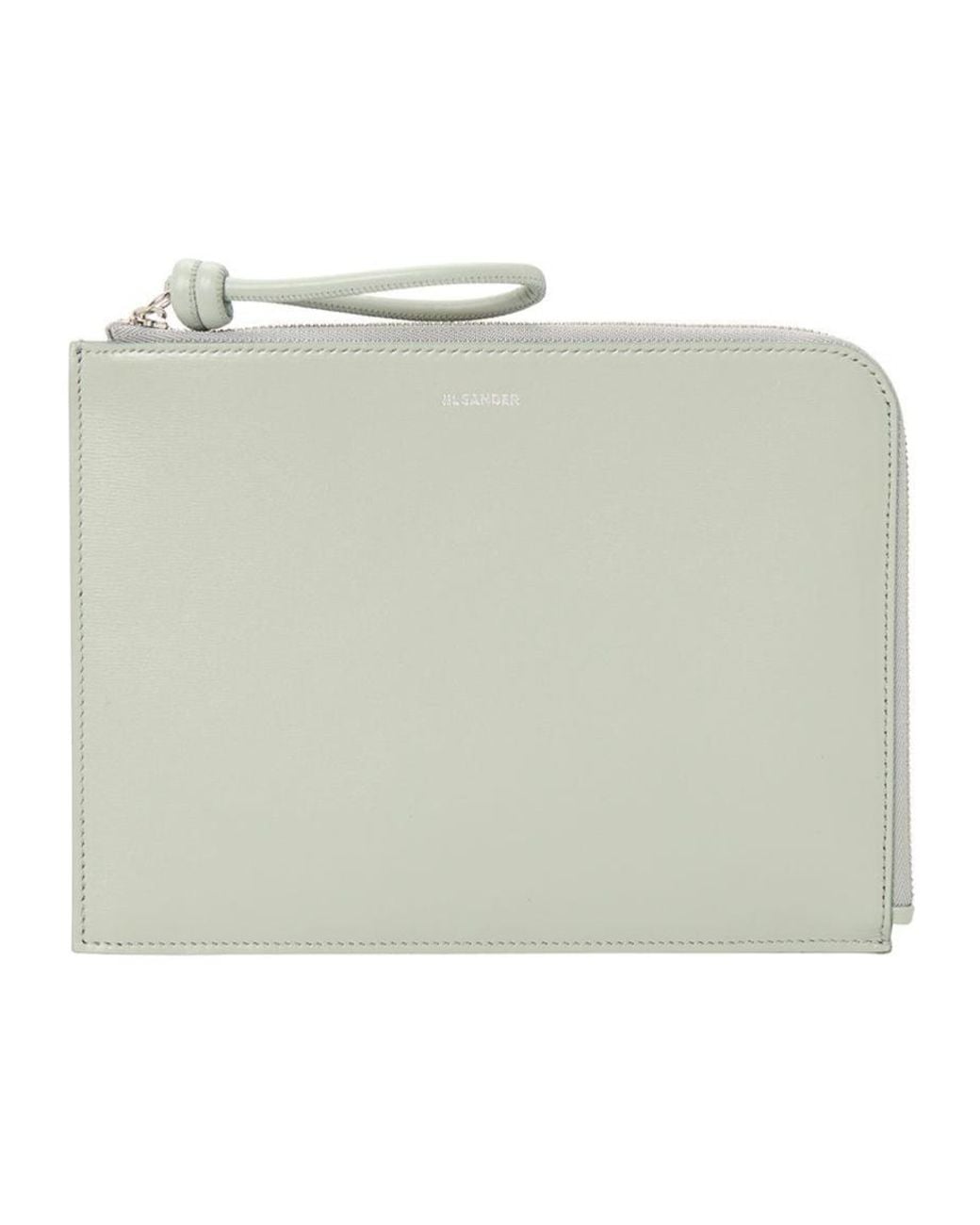 Jil Sander Natural Zipper Clutch