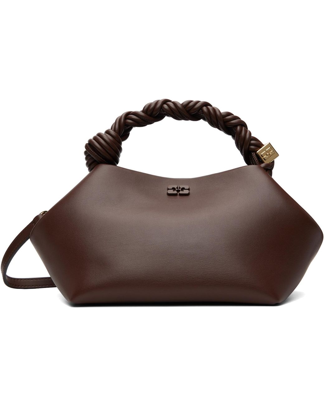 Ganni Brown Bou Small Top Handle Bag