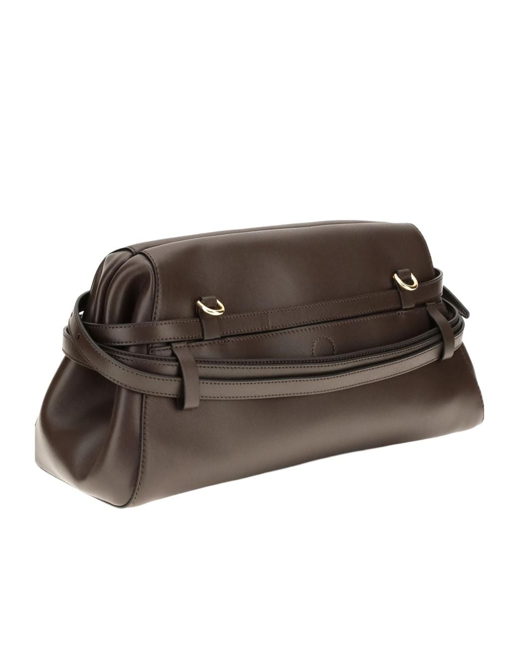 Moschino Brown Belted Shoulder Bag