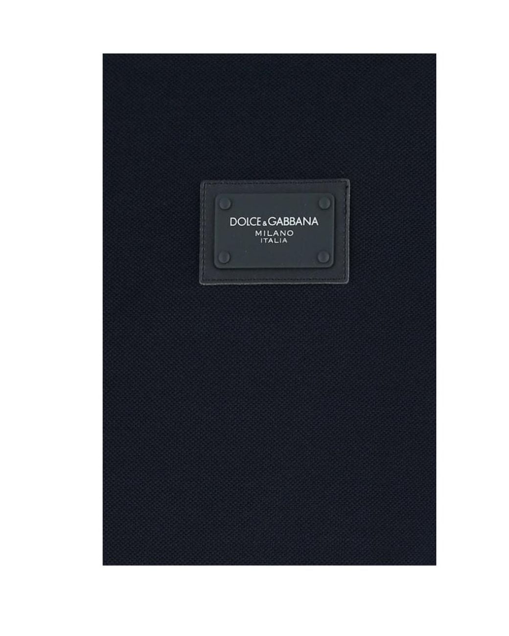 Dolce & Gabbana Black Logo Patch Polo Shirt for men