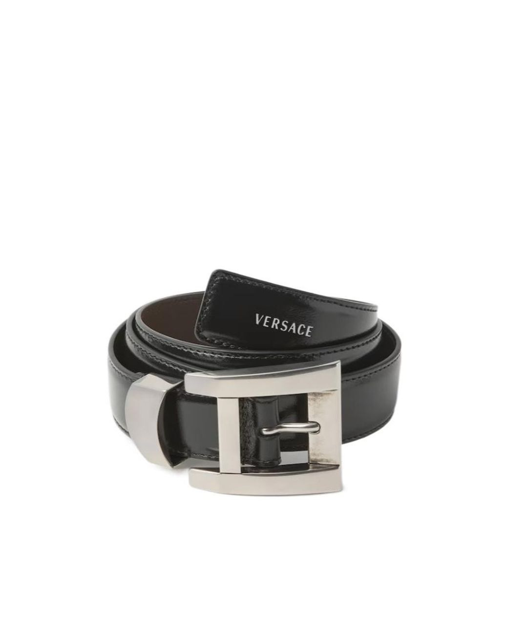 Versace Black Rectangular-Buckle Belt