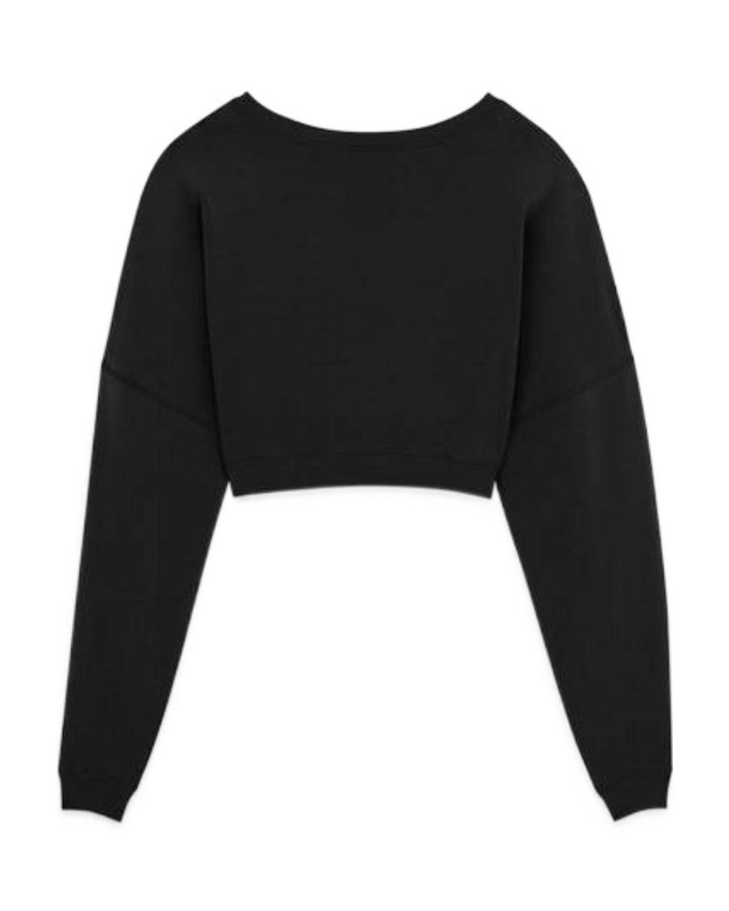 Saint Laurent Black Cropped Cotton Sweatshirt