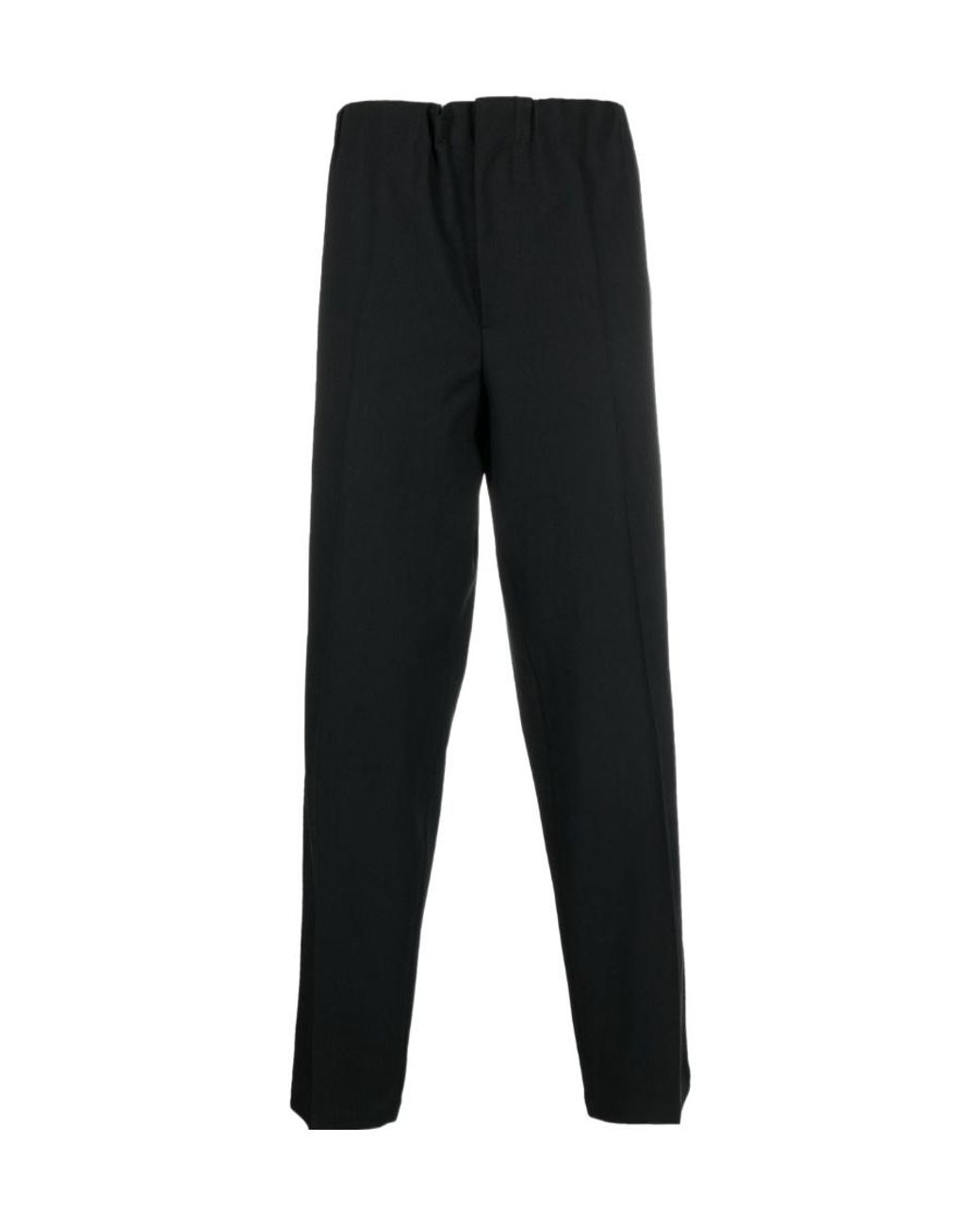 Jil Sander Black Pleated Straight-Leg Tailored Trousers for men