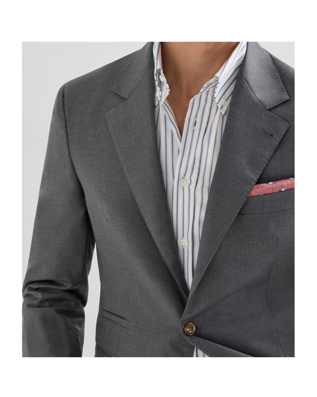 Brunello Cucinelli Blue Super 150S Virgin Wool Four Season Batavia Twill Blazer for men