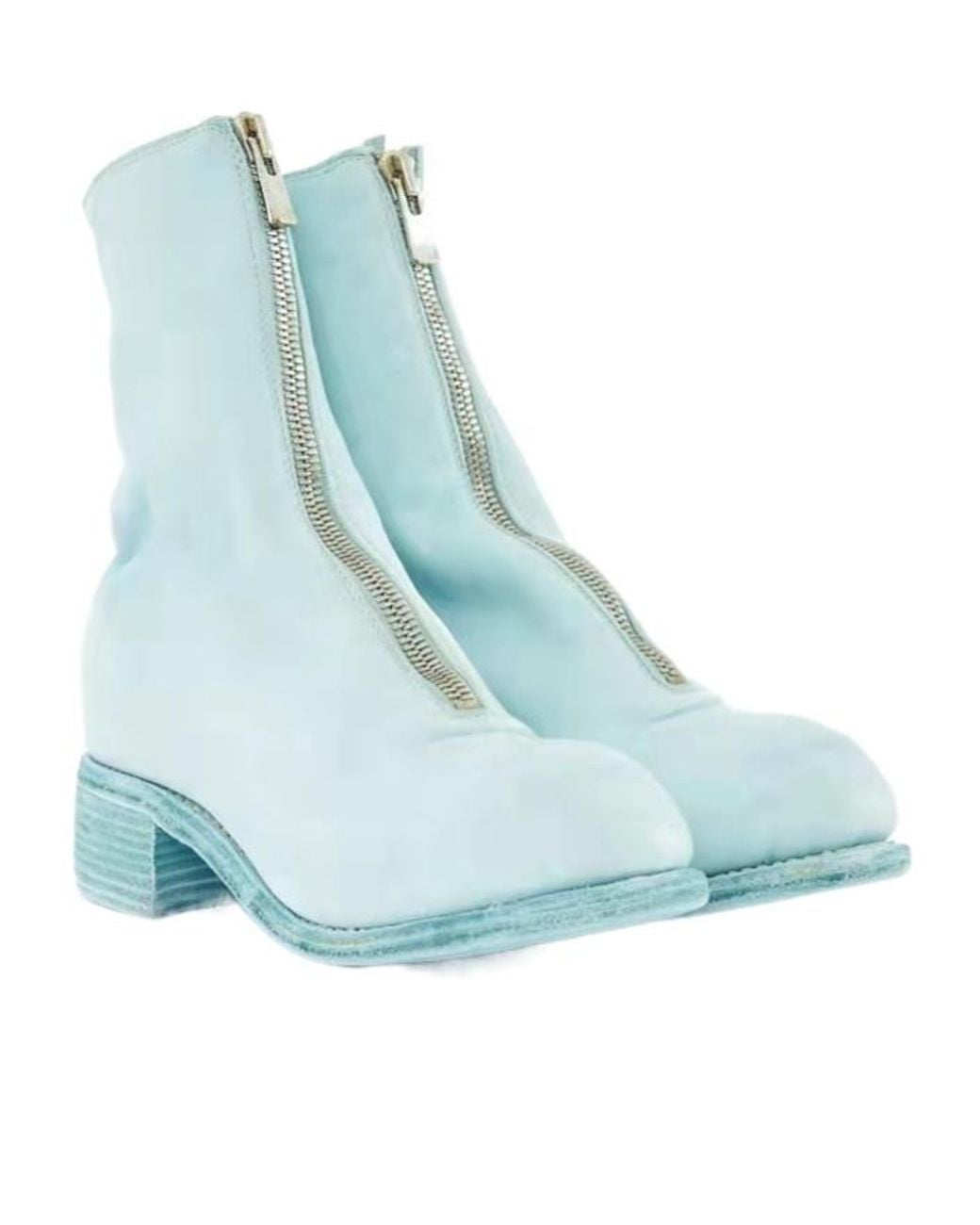 Guidi Blue Zipper Ankle Boots