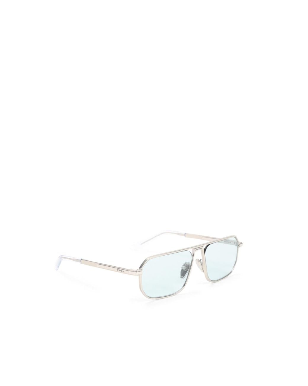 Prada White Eyewear Rectangular Frame Sunglasses for men