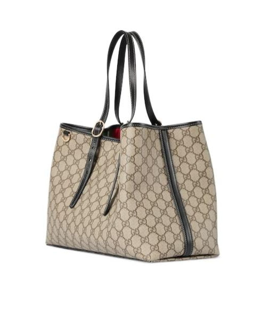 Gucci Natural Gg Emblem Large Tote Bag