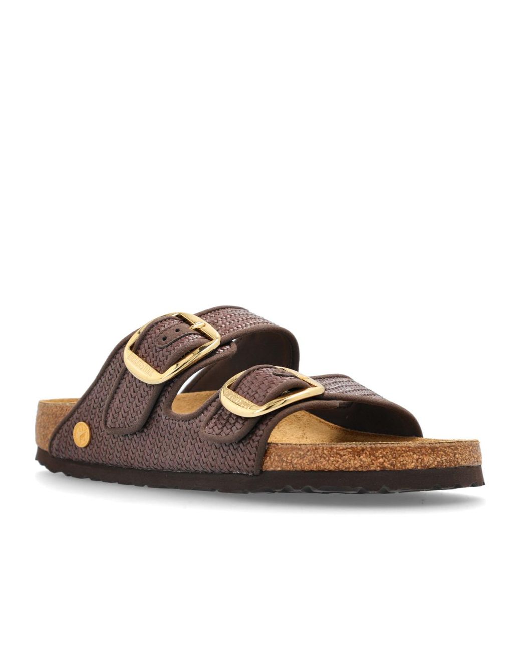 Birkenstock Brown Arizona Raffia Buckle-Strap Sandals