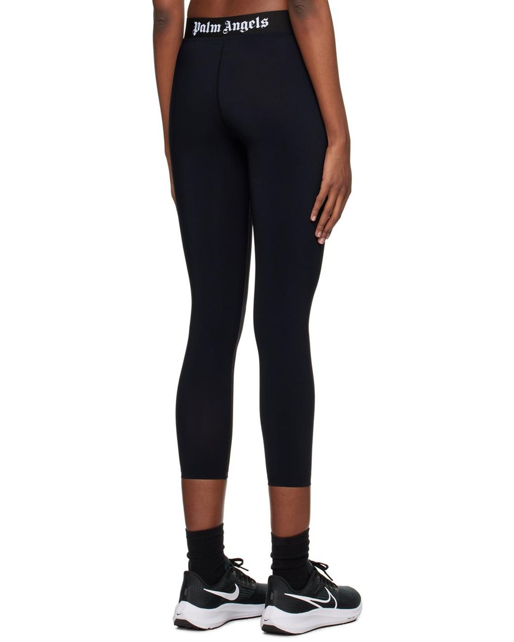 Palm Angels Black Logo Band Leggings