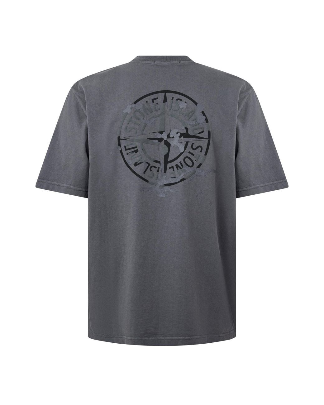 Stone Island Gray Simple Pure Cotton T-Shirt for men