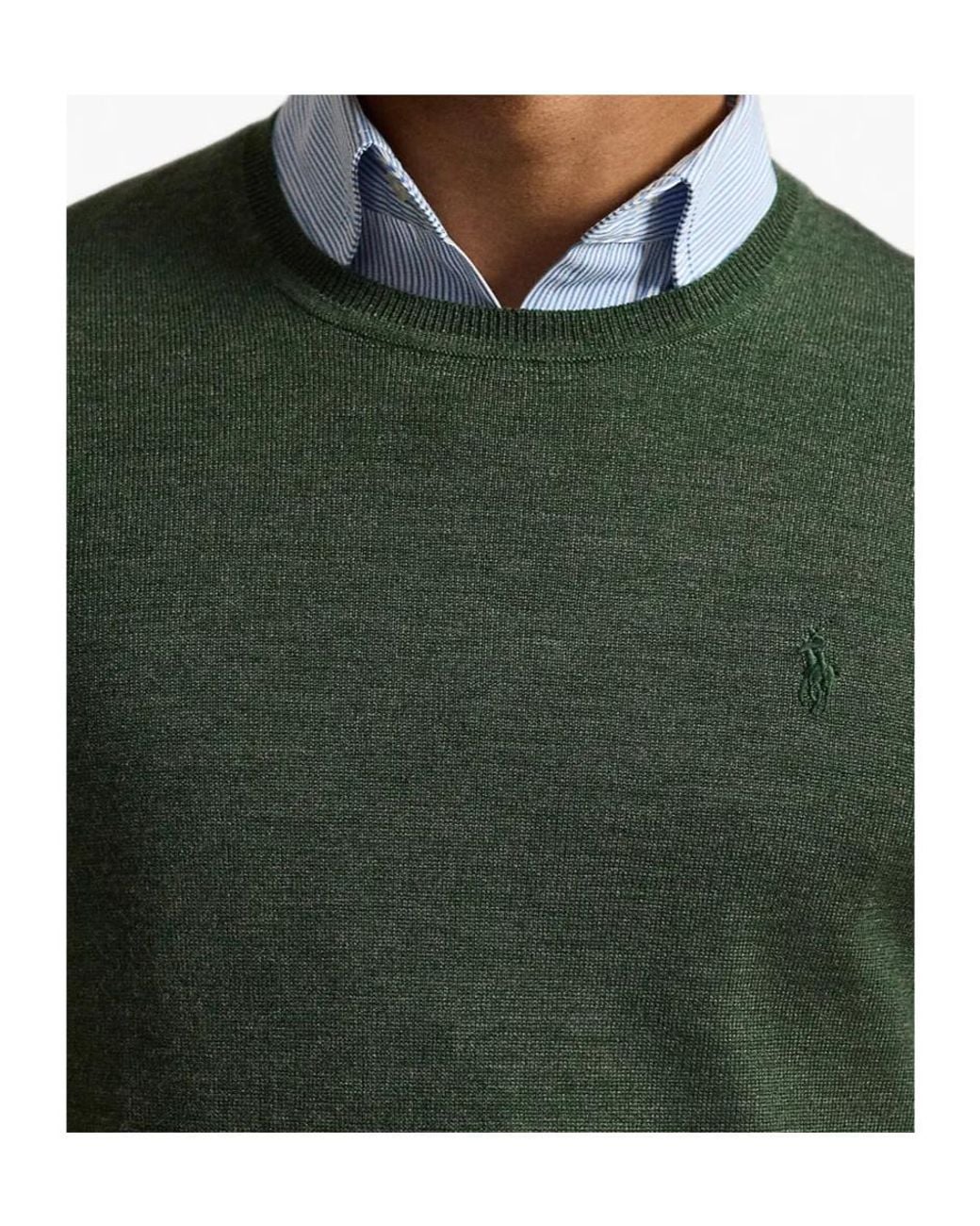 Polo Ralph Lauren Green Crew-Neck Knitted Sweater for men