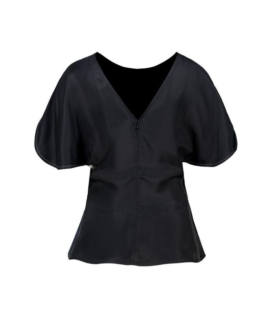 Victoria Beckham Blue Drape Sleeve Top