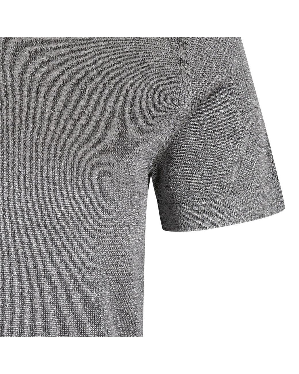 Missoni Gray Contrast Collar Knitted Top