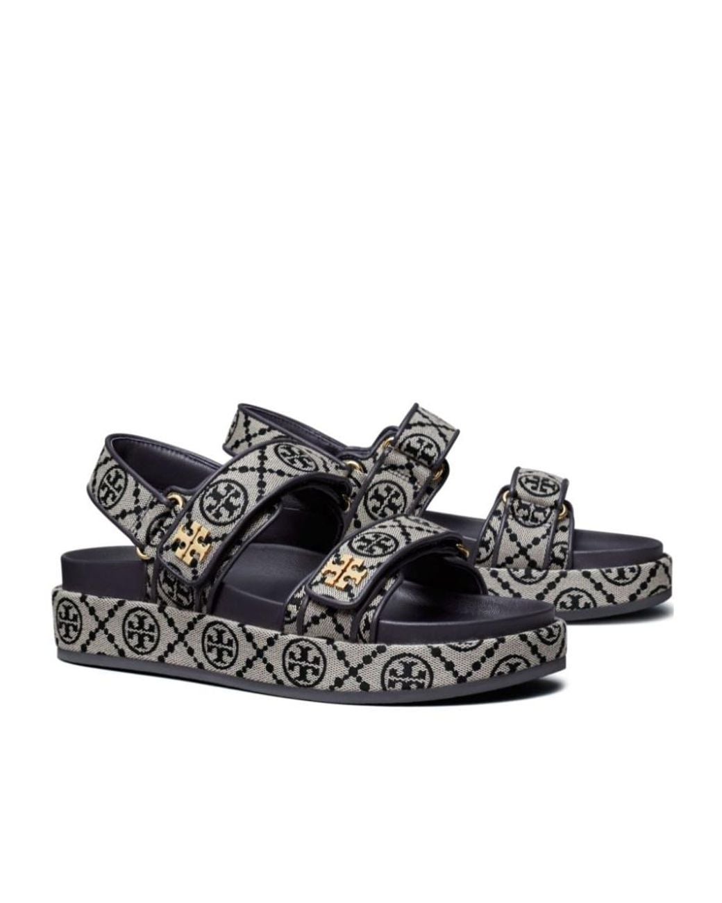 Tory Burch Black T Monogram Kira Sport Sandals