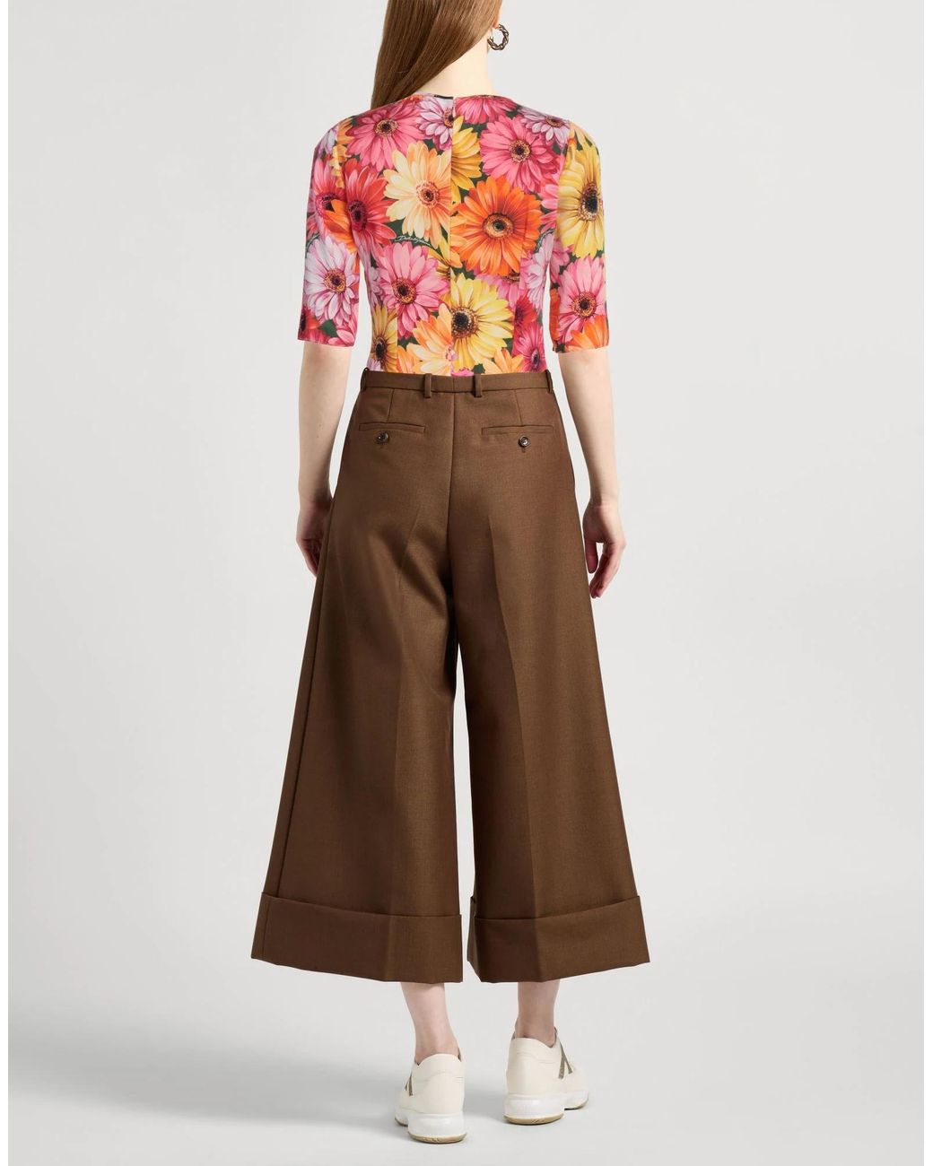 Dolce & Gabbana Red Printed Short Sleeve Top