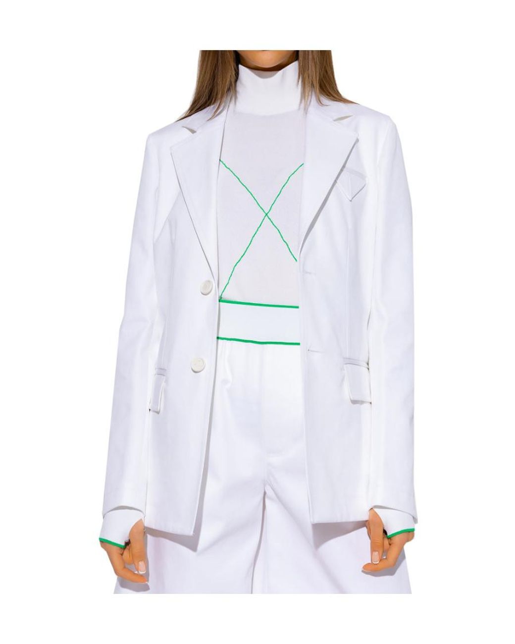 Bottega Veneta White Single-Breasted Suit Jacket