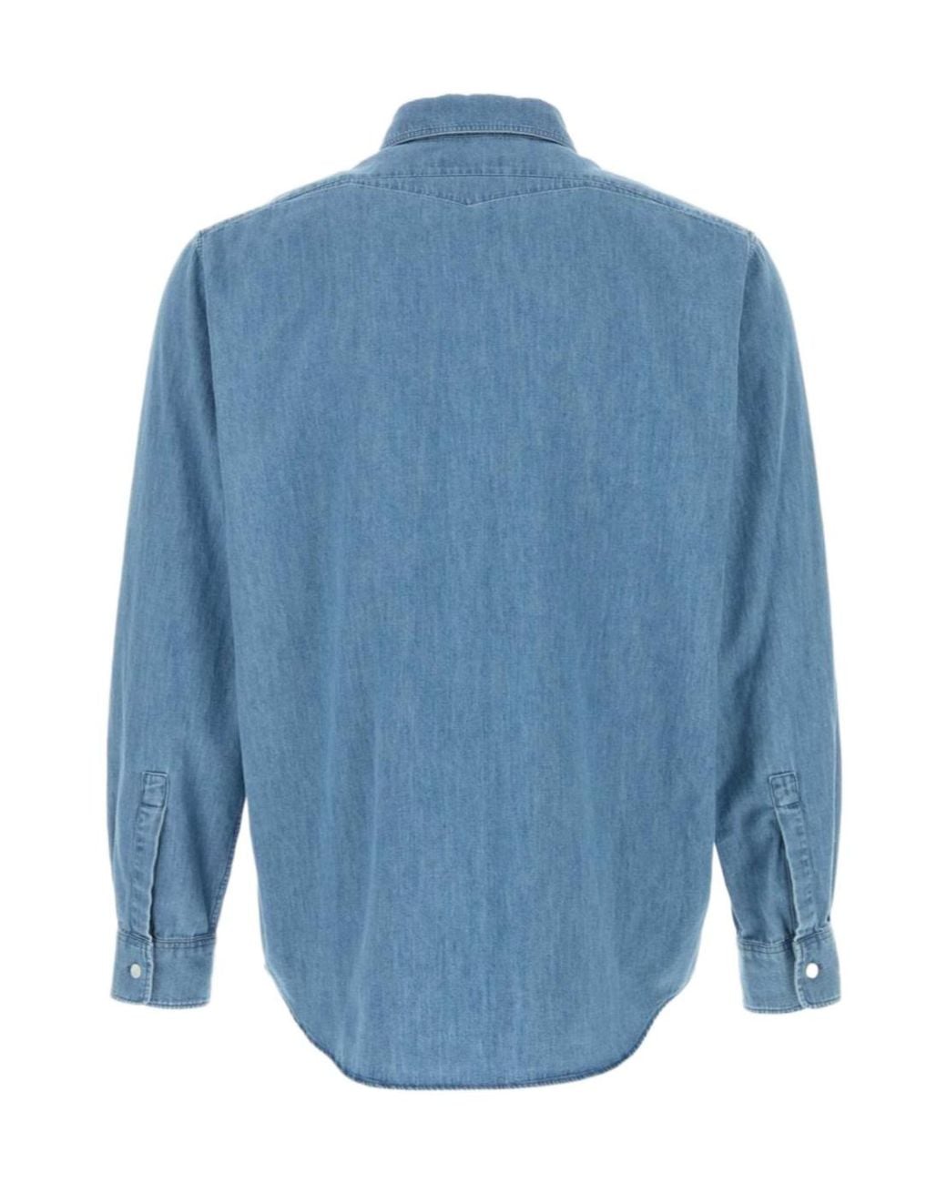 Jil Sander Blue Treated Denim Shirt for men